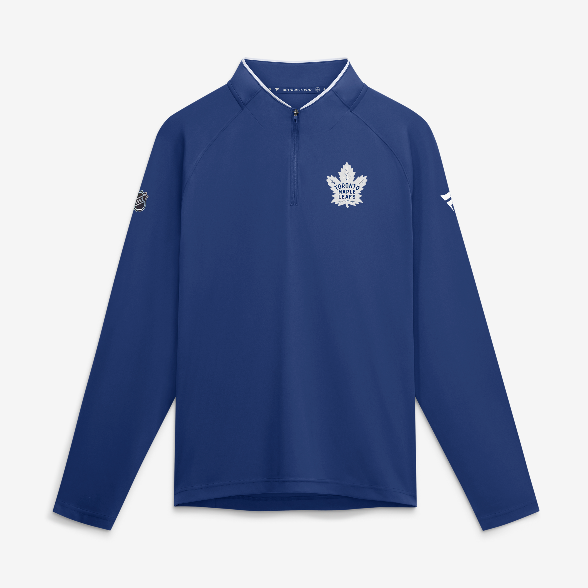 Men's Fanatics Blue Toronto Maple Leafs Authentic Pro Rink Raglan Lightweight Quarter-Zip Pullover