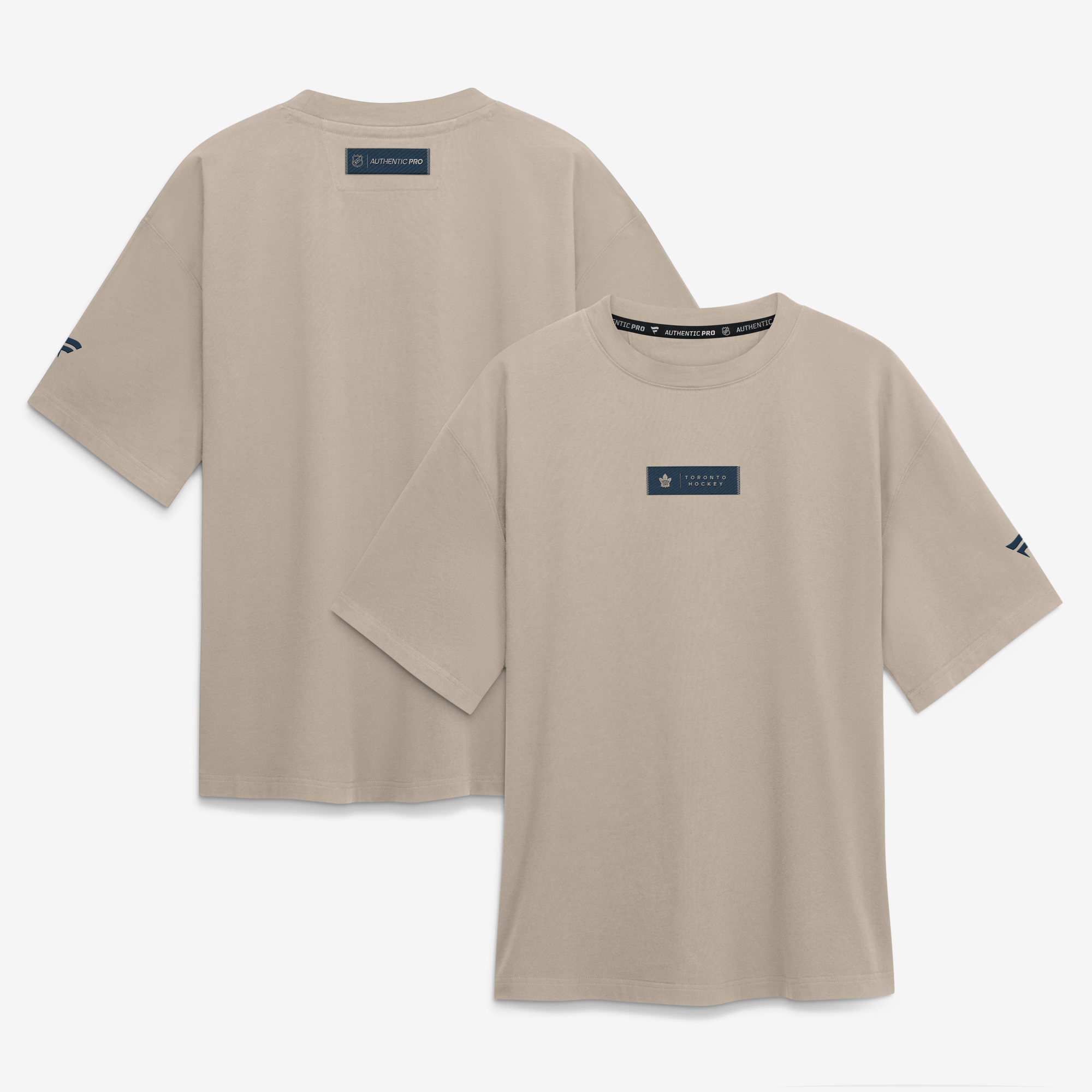 Men's Fanatics Light Beige Toronto Maple Leafs Authentic Pro Road Heavyweight T-Shirt