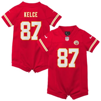 Newborn Nike Travis Kelce Red Kansas City Chiefs Romper Game Jersey