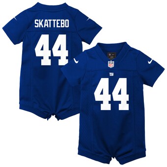 Newborn Nike Cam Skattebo Royal New York Giants Romper Game Jersey