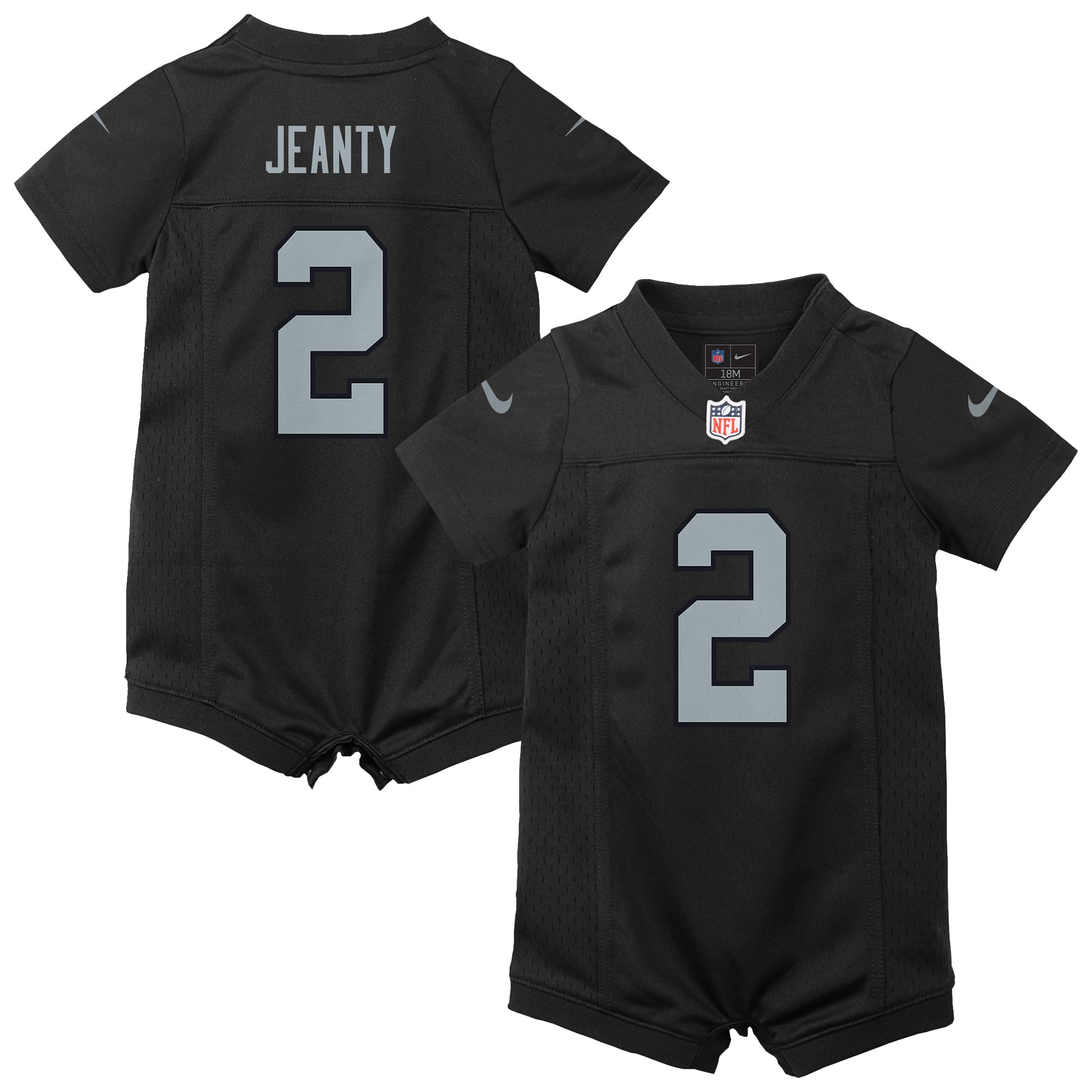 Newborn Nike Ashton Jeanty Black Las Vegas Raiders Romper Game Jersey
