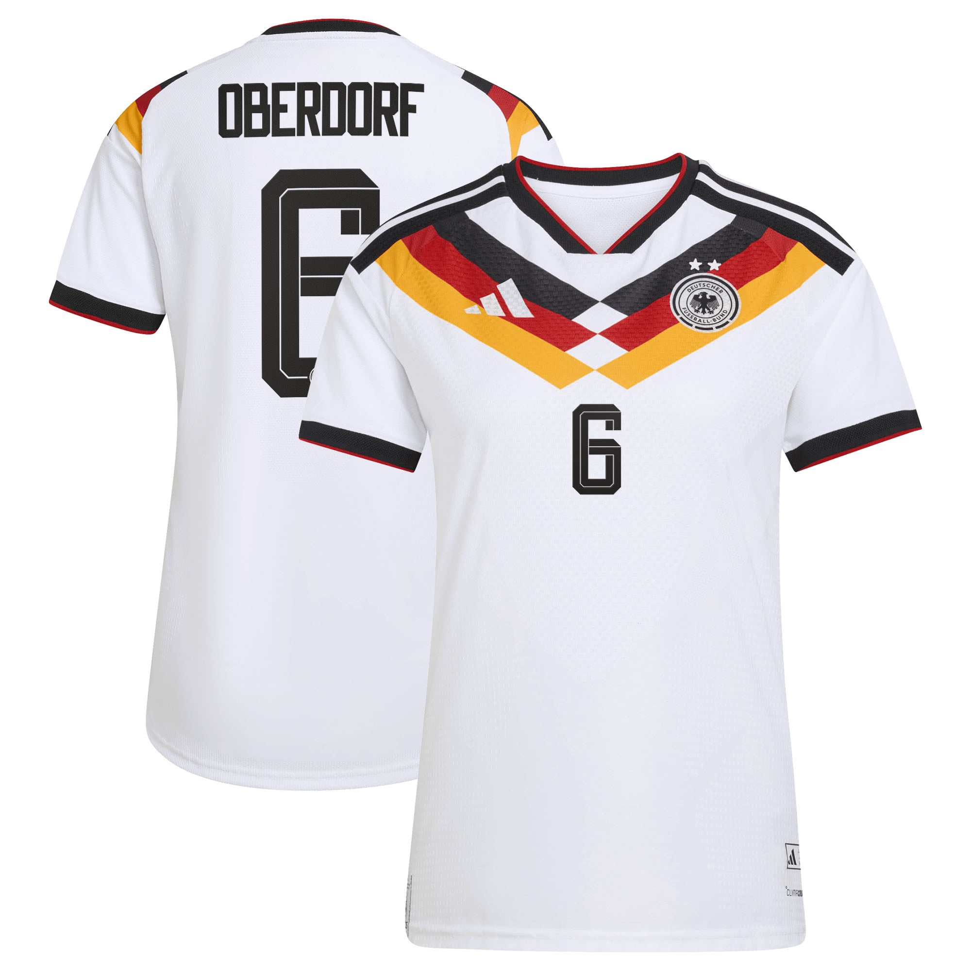 Camiseta oficial de la selección alemana adidas 1ª Equipación temporada 2026 - 2 Esterellas - Mujer con dorsal Oberdorf 6