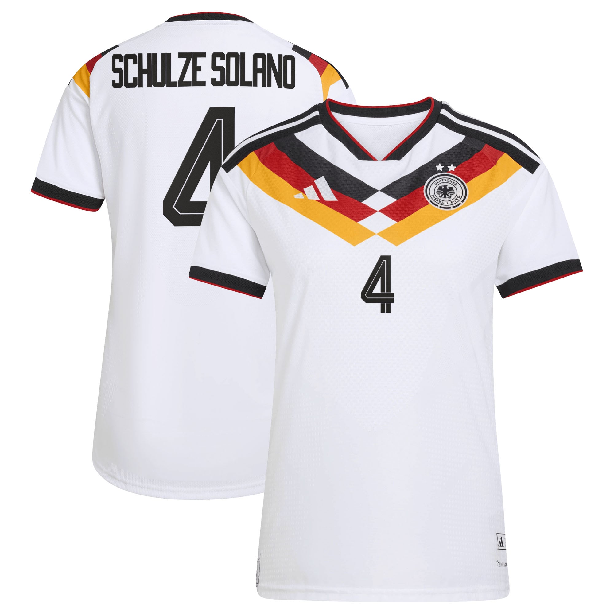 Camiseta oficial de la selección alemana adidas 1ª Equipación temporada 2026 - 2 Esterellas - Mujer con dorsal Schulze Solano 4