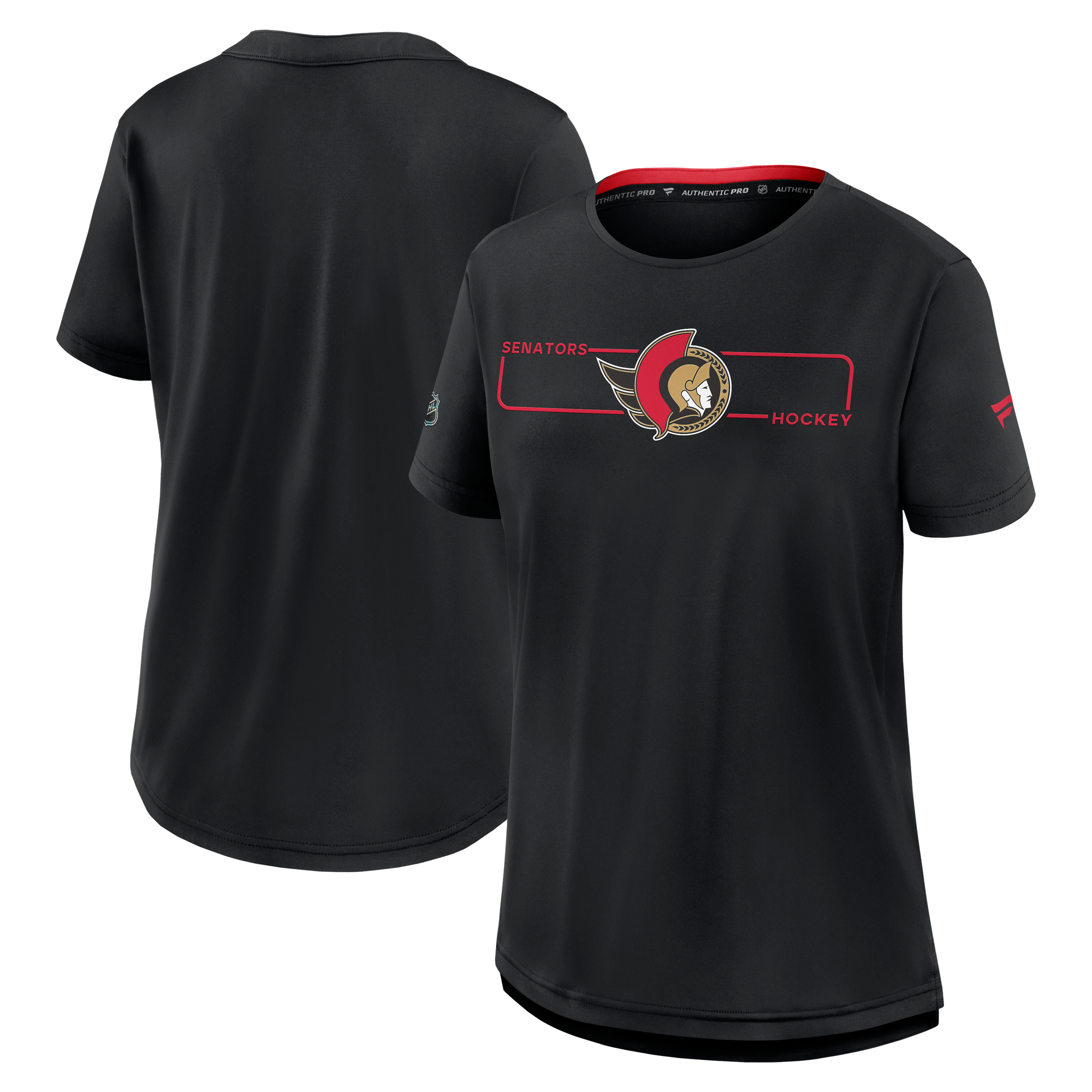 Women's Fanatics Black Ottawa Senators Authentic Pro Rink Tech T-Shirt