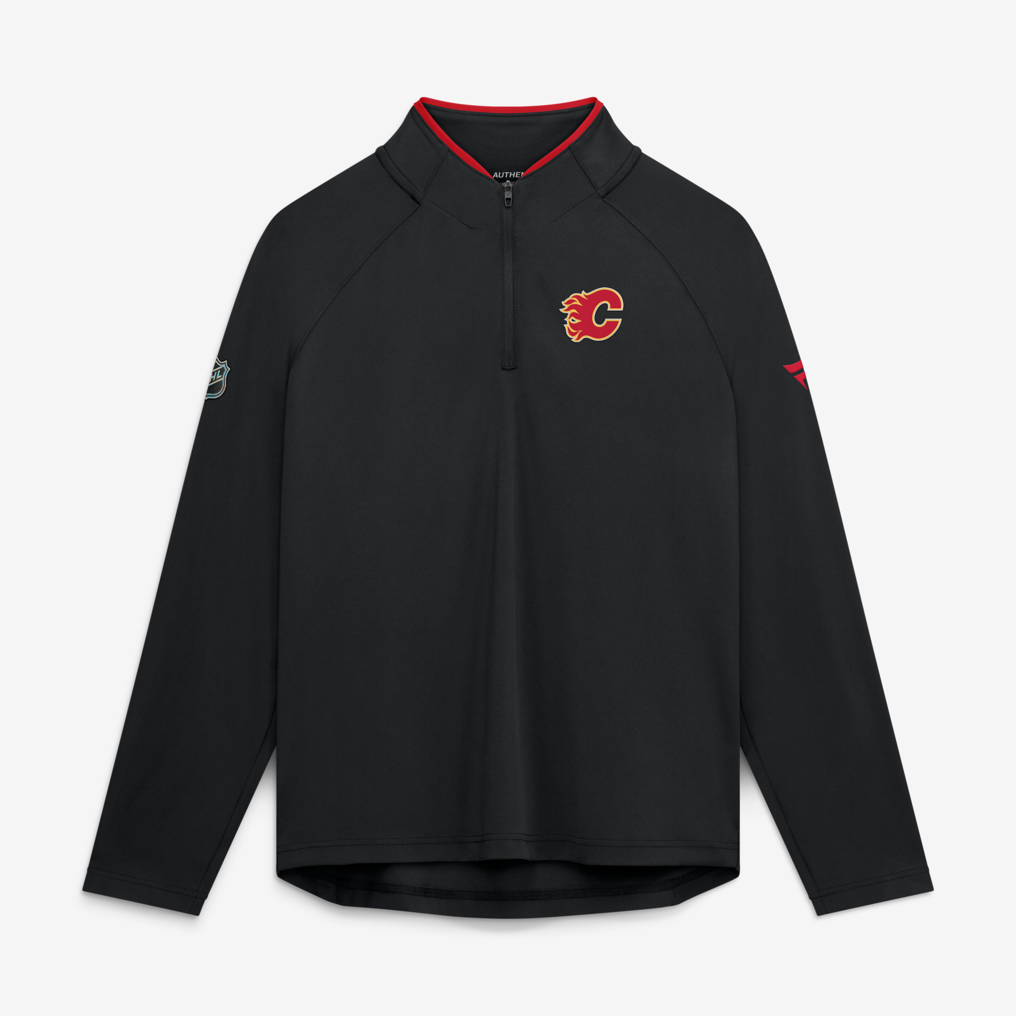 Women's Fanatics Black Calgary Flames Authentic Pro Rink Lightweight Quarter-Zip Pullover