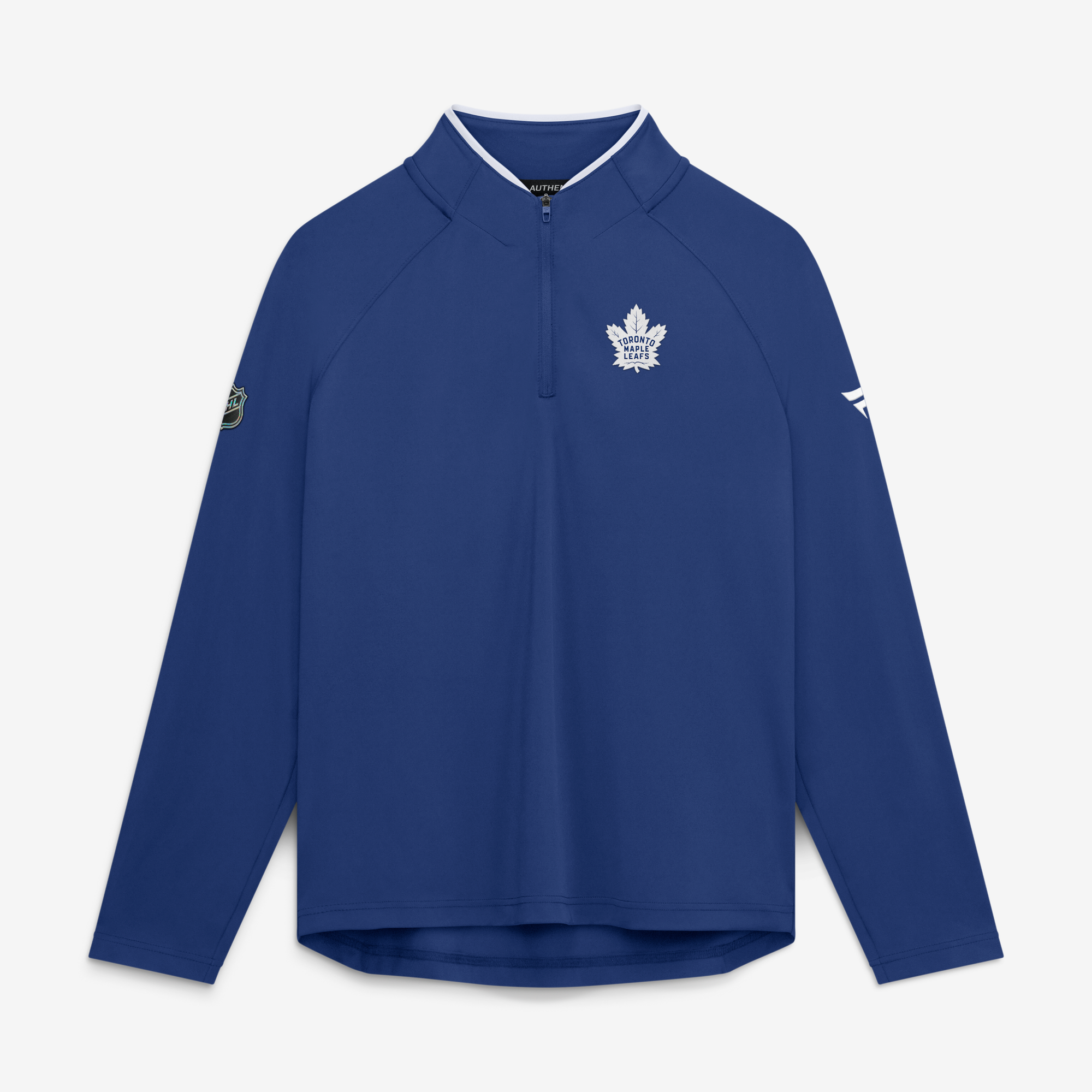 Women's Fanatics Blue Toronto Maple Leafs Authentic Pro Rink Raglan Lightweight Quarter-Zip Pullover