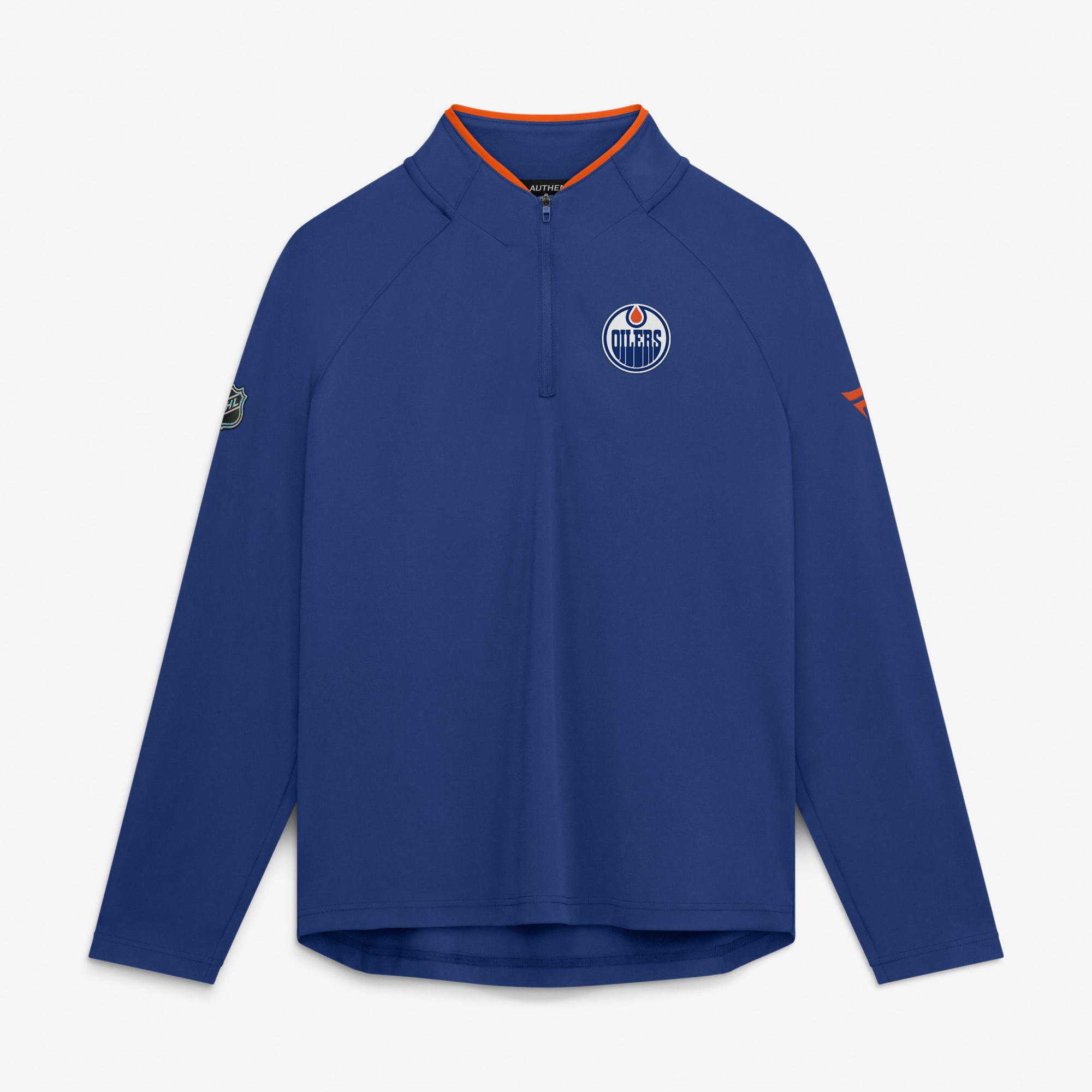 Women's Fanatics Royal Edmonton Oilers Authentic Pro Rink Raglan Lightweight Quarter-Zip Pullover