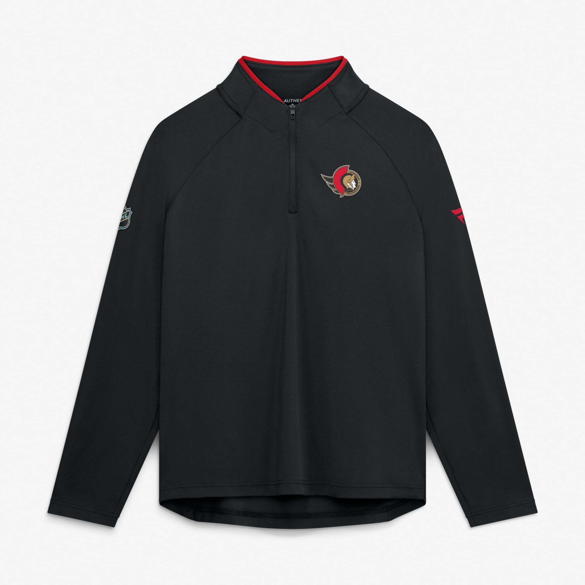 Women's Fanatics Black Ottawa Senators Authentic Pro Rink Lightweight Quarter-Zip Pullover