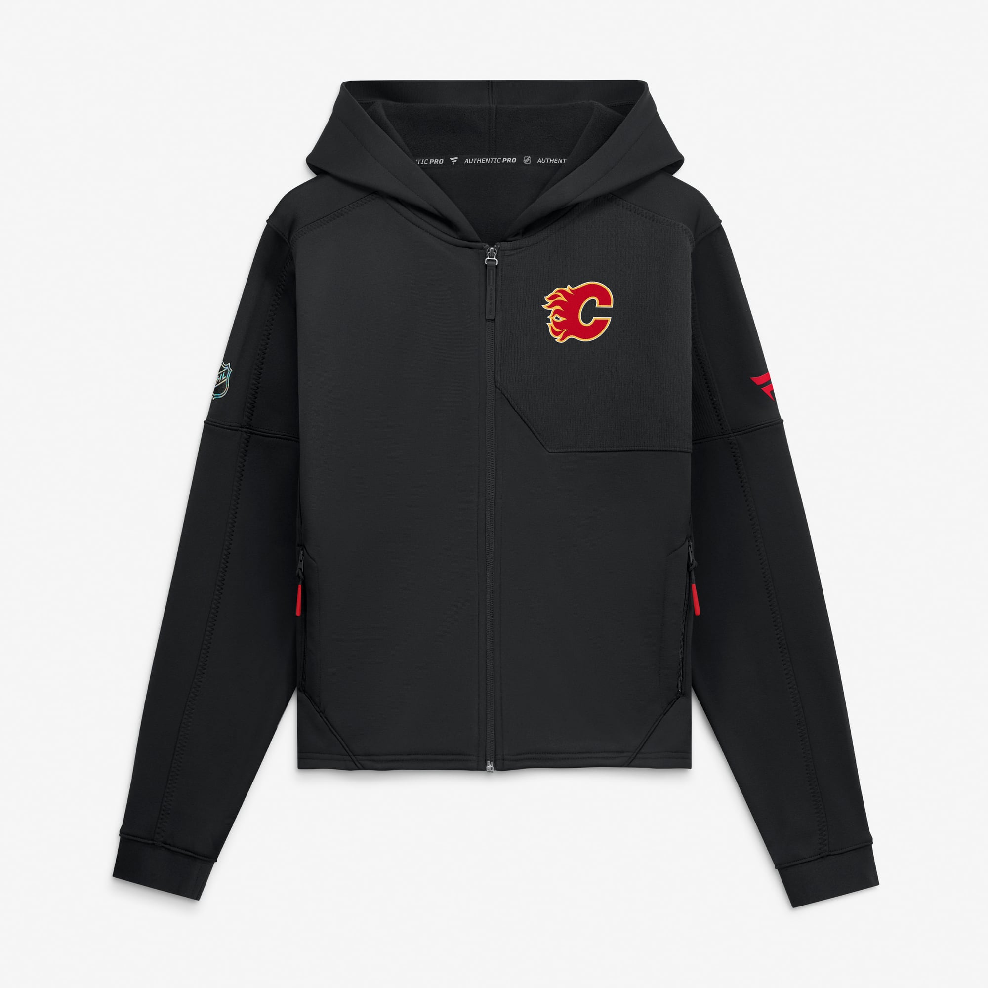 Women's Fanatics Black Calgary Flames Authentic Pro Rink Full-Zip Hoodie
