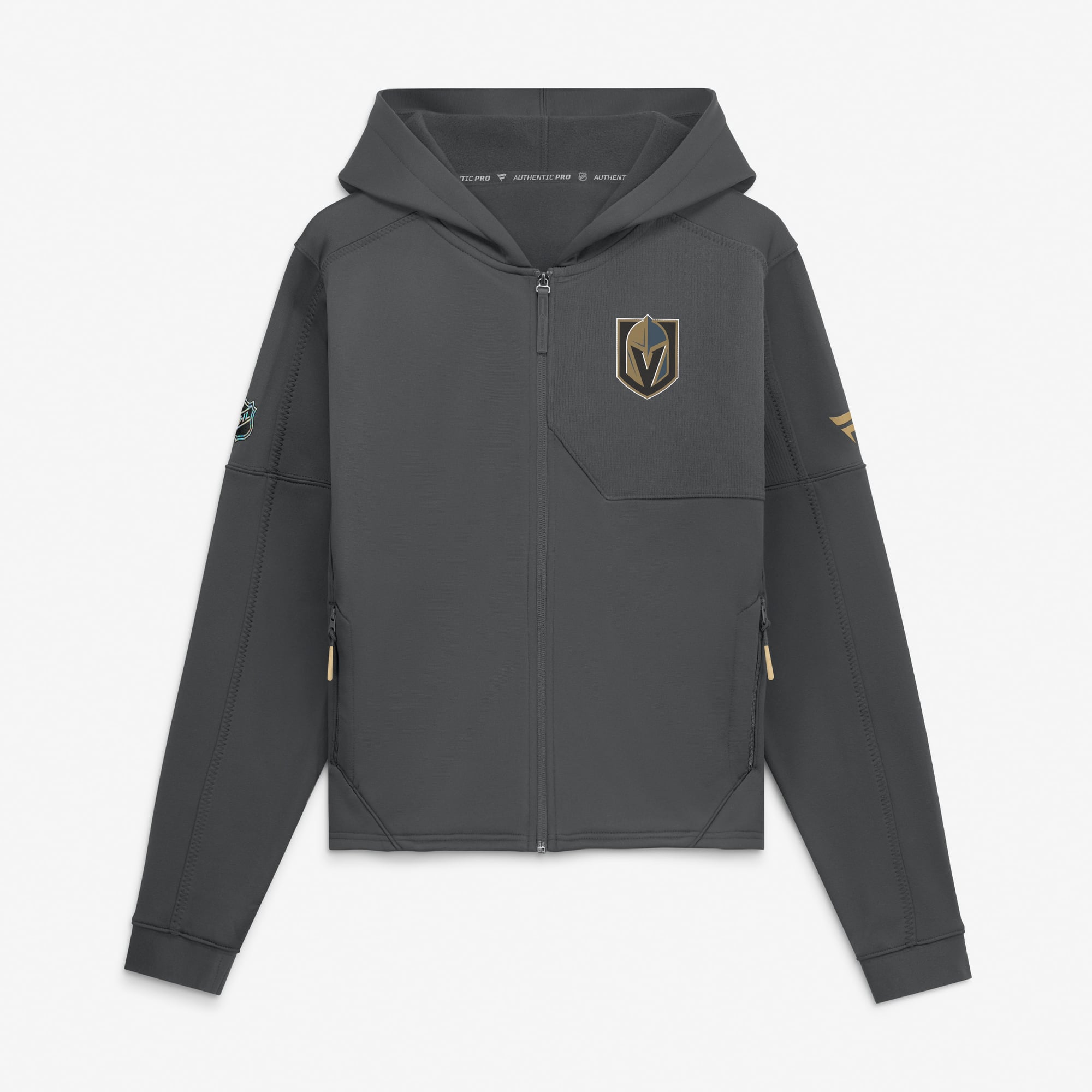 Women's Fanatics Gray Vegas Golden Knights Authentic Pro Rink Full-Zip Hoodie