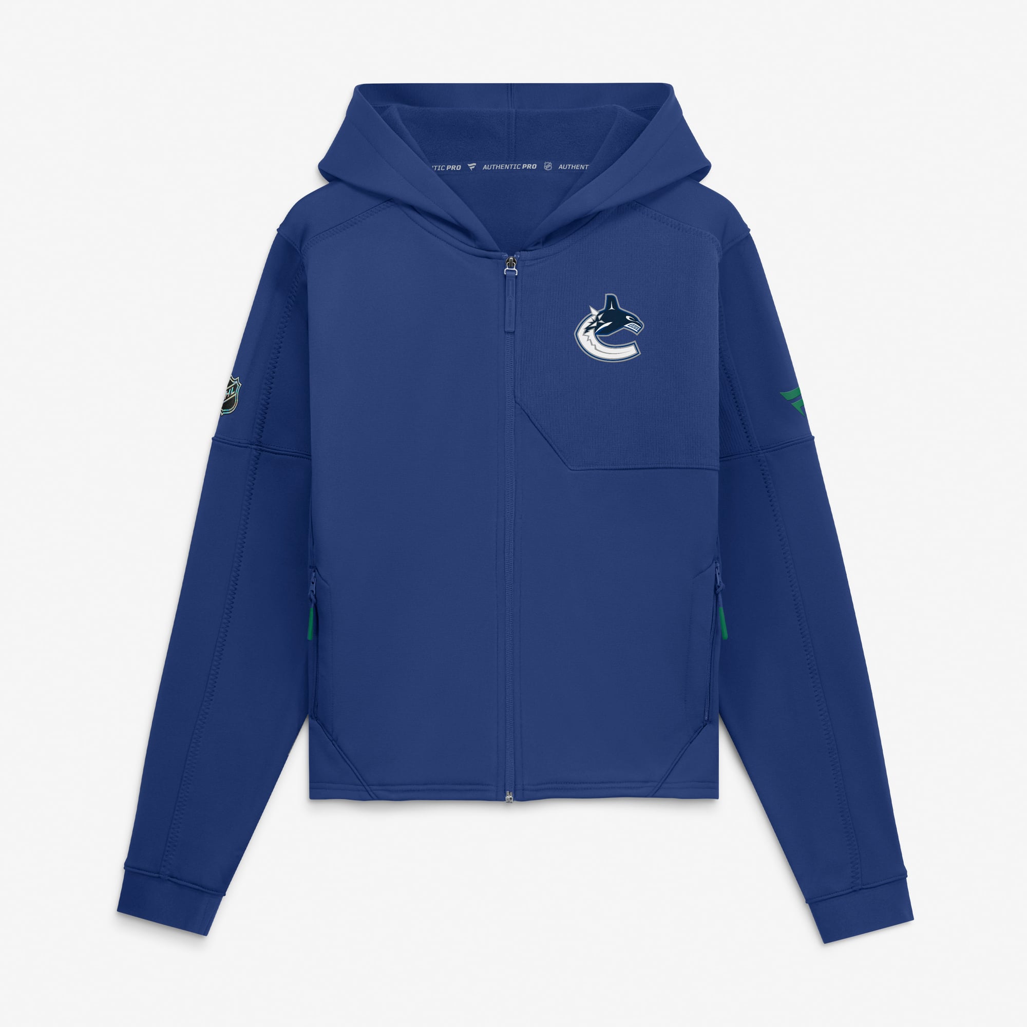 Women's Fanatics Blue Vancouver Canucks Authentic Pro Rink Full-Zip Hoodie