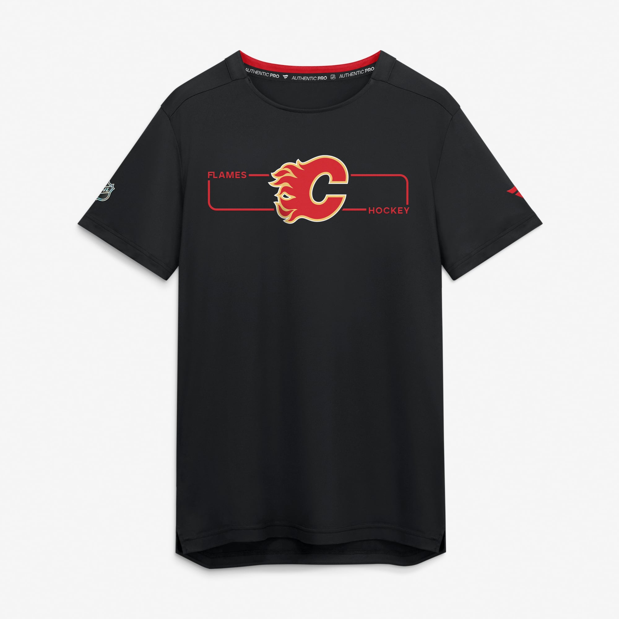 Men's Fanatics Black Calgary Flames Authentic Pro Rink Tech T-Shirt