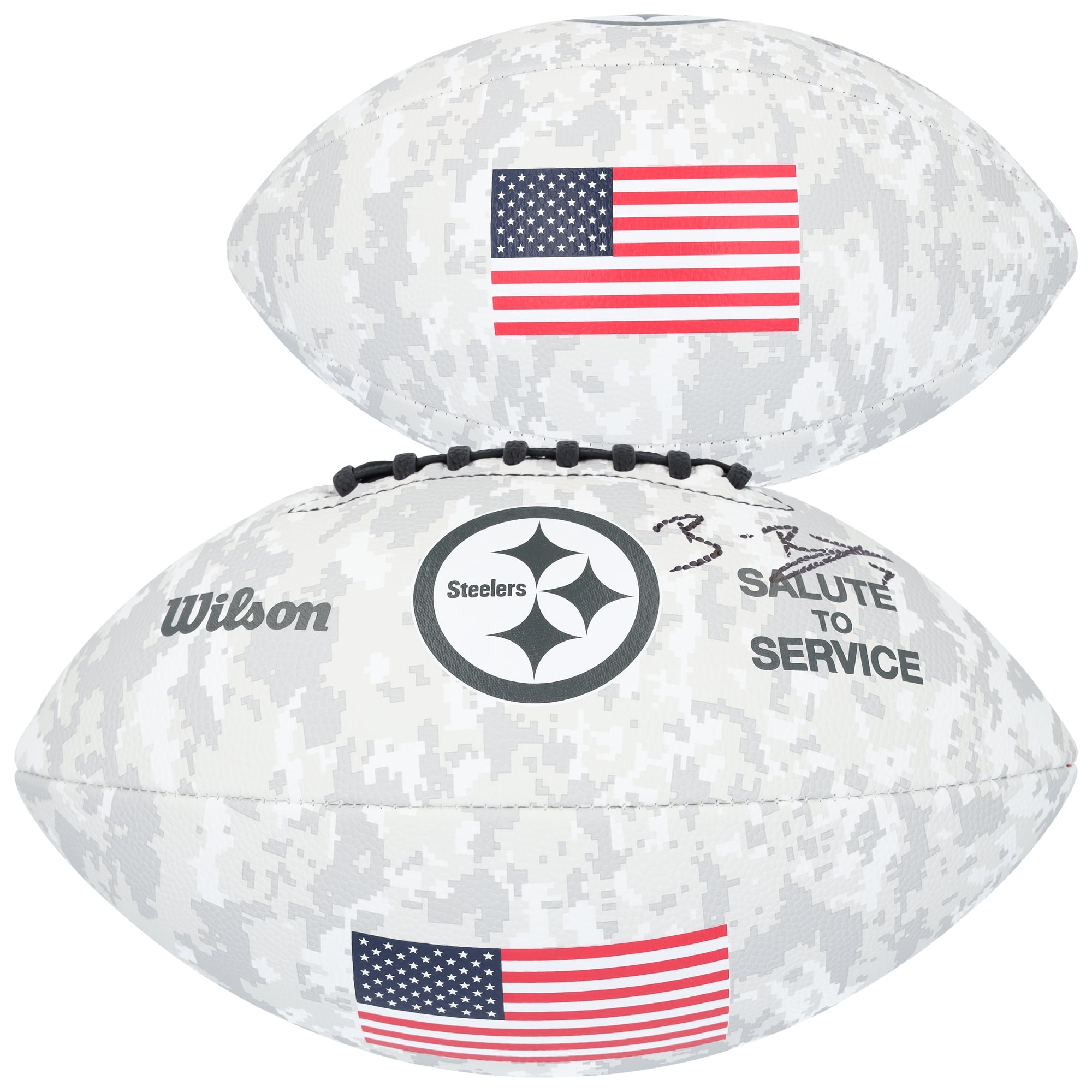 Ben Roethlisberger Pittsburgh Steelers Autographed Wilson 2024 Salute To Service Football
