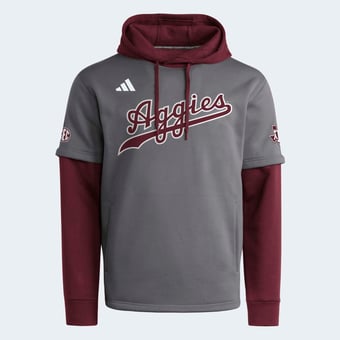 Men's adidas  Gray Texas A&M Aggies Baseball Pullover Hoodie