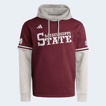 Men's adidas  Maroon Mississippi State Bulldogs Baseball Pullover Hoodie