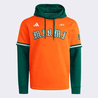 Men's adidas  Orange Miami Hurricanes Baseball Pullover Hoodie