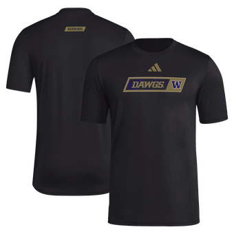 Men's adidas  Black Washington Huskies Dawgs Pregame T-Shirt
