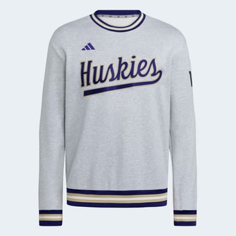 Men's adidas Gray Washington Huskies Dugout Collection Sweatshirt