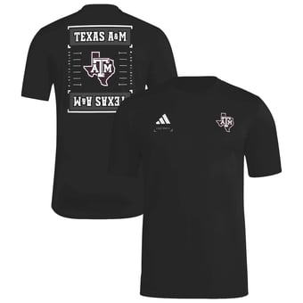 Men's adidas Black Texas A&M Aggies Locker Football Icon AEROREADY Pre-Game T-Shirt