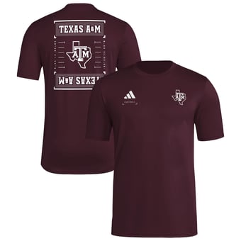 Men's adidas Maroon Texas A&M Aggies Locker Football Icon AEROREADY Pre-Game T-Shirt