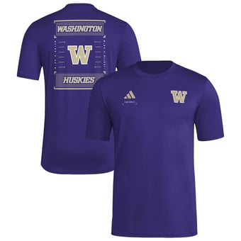 Men's adidas Purple Washington Huskies Locker Football Icon AEROREADY Pre-Game T-Shirt