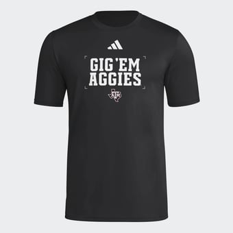 Men's adidas  Black Texas A&M Aggies Locker Slogan Football Pre-Game T-Shirt