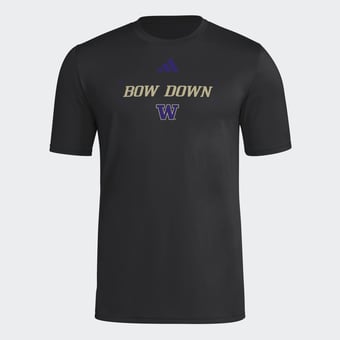 Men's adidas  Black Washington Huskies Locker Slogan Football Pre-Game T-Shirt