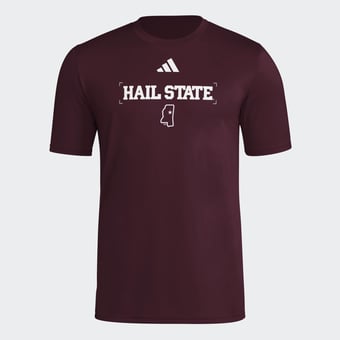 Men's adidas  Maroon Mississippi State Bulldogs Locker Slogan Football Pre-Game T-Shirt
