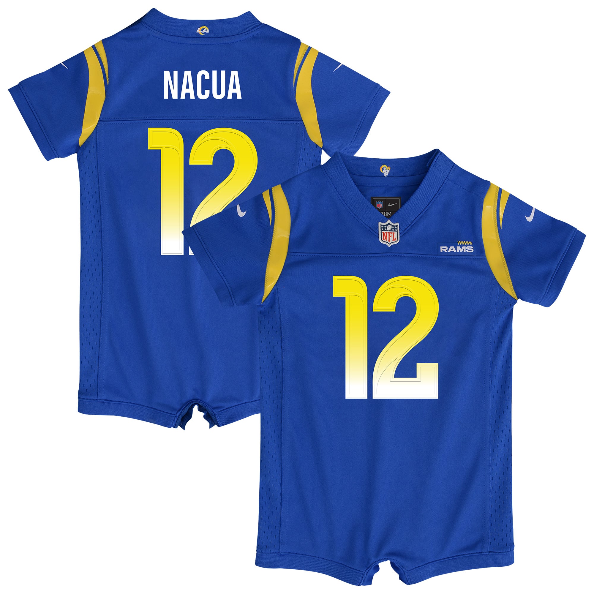 Newborn Nike Puka Nacua Royal Los Angeles Rams Romper Game Jersey Newborn Nike Puka Nacua Royal Los Angeles Rams Romper Game Jersey