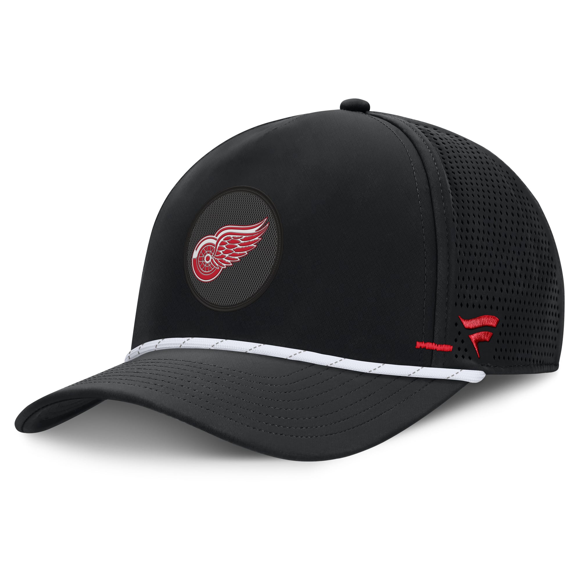 Men's Fanatics Black Detroit Red Wings Authentic Pro Rink Vented A-Frame Adjustable Hat