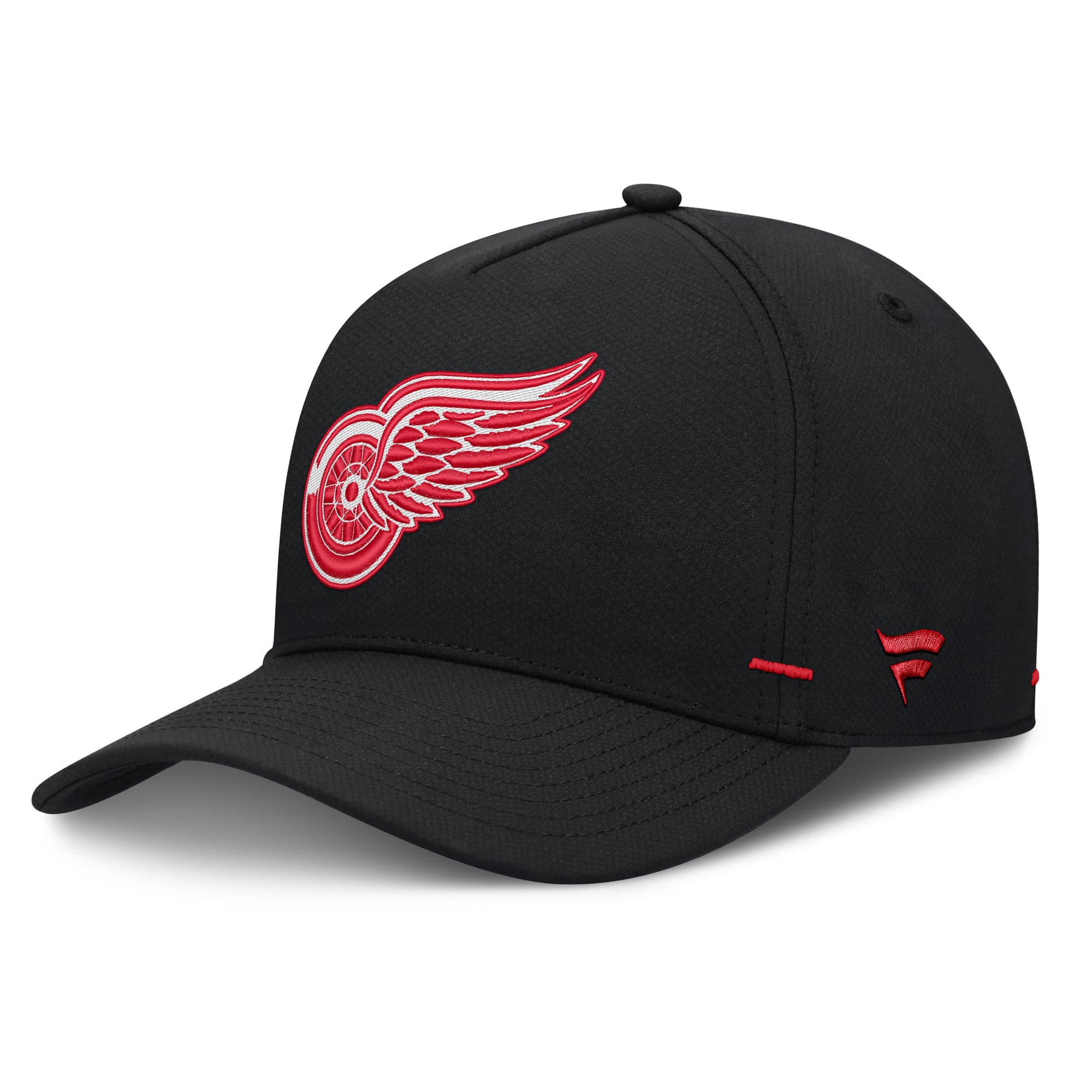 Men's Fanatics Black Detroit Red Wings Authentic Pro Rink Bar Tacks A-Frame Adjustable Hat