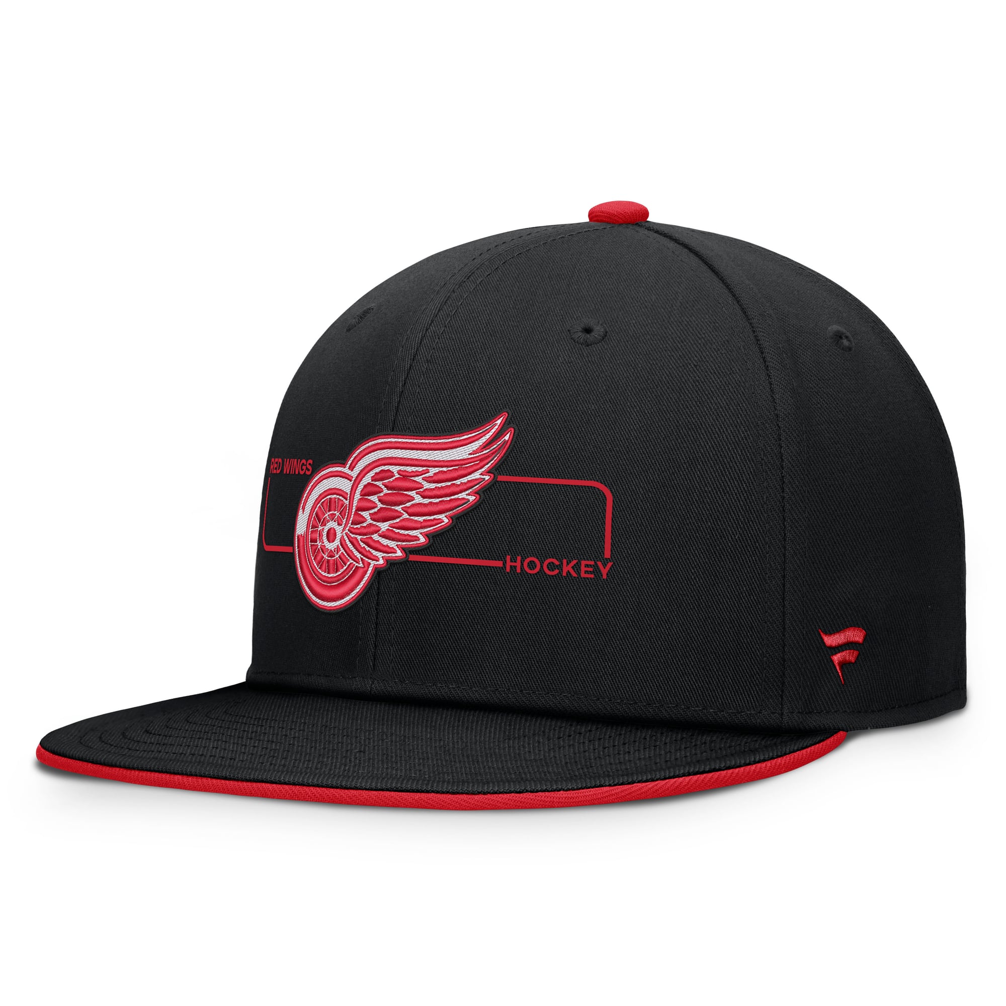 Men's Fanatics Black Detroit Red Wings Authentic Pro Rink Snapback Hat