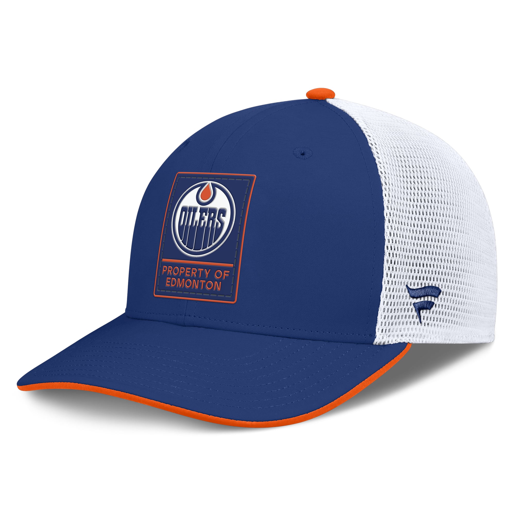 Men's Fanatics Royal Edmonton Oilers Authentic Pro Rink Mid-Crown Adjustable Trucker Hat