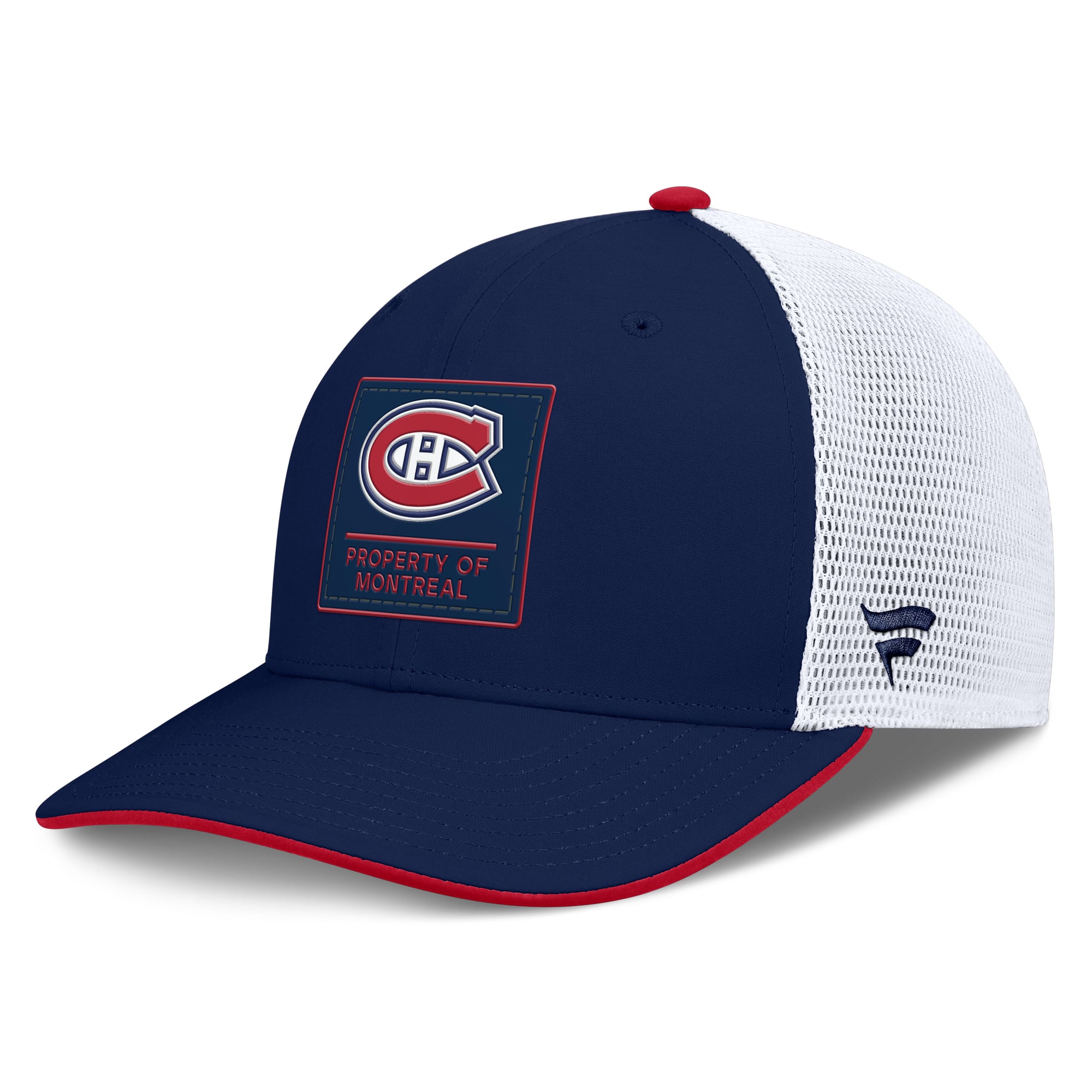 Men's Fanatics Navy/White Montreal Canadiens Authentic Pro Rink Mid-Crown Adjustable Trucker Hat