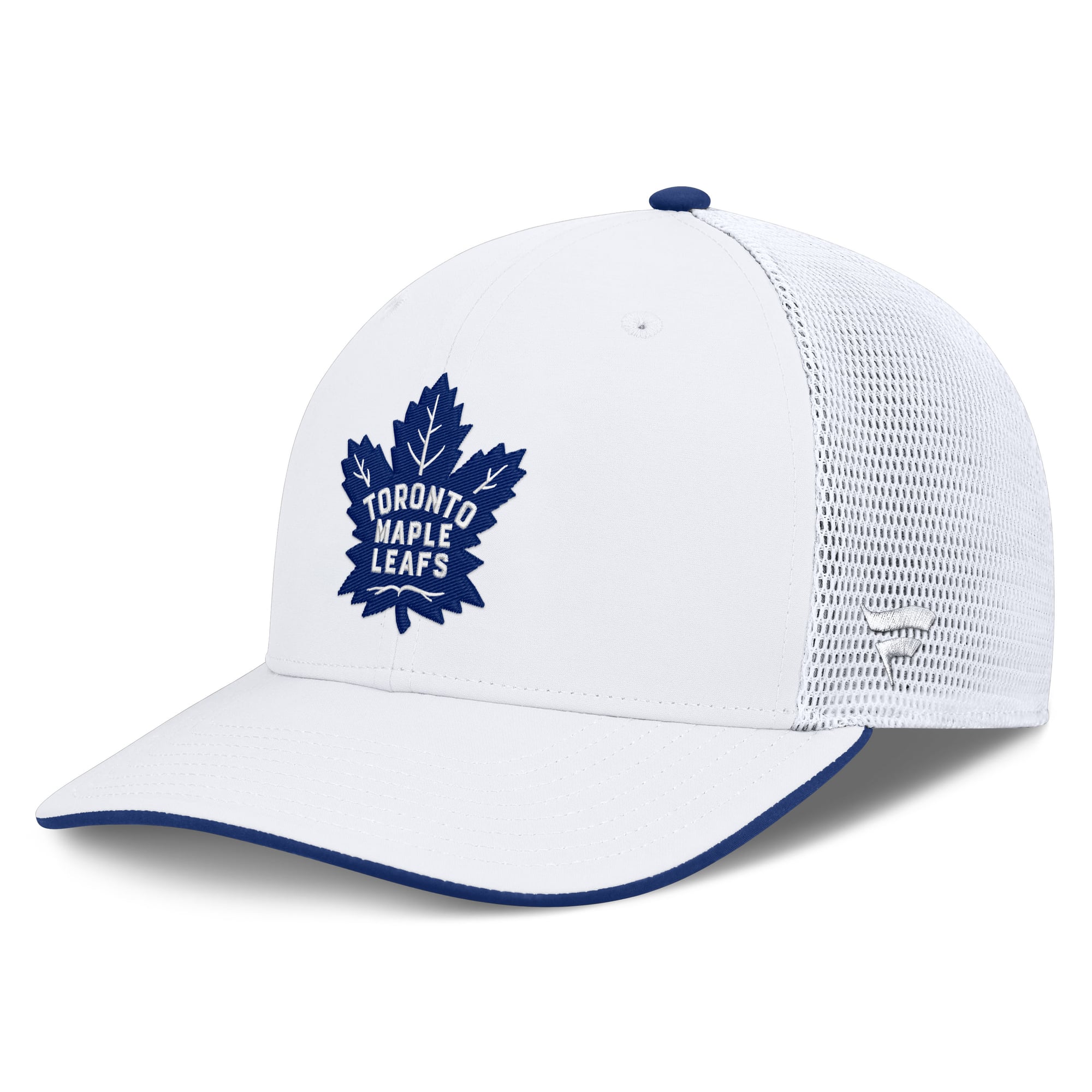 Men's Fanatics White Toronto Maple Leafs Authentic Pro Rink Mid-Crown Adjustable Trucker Hat