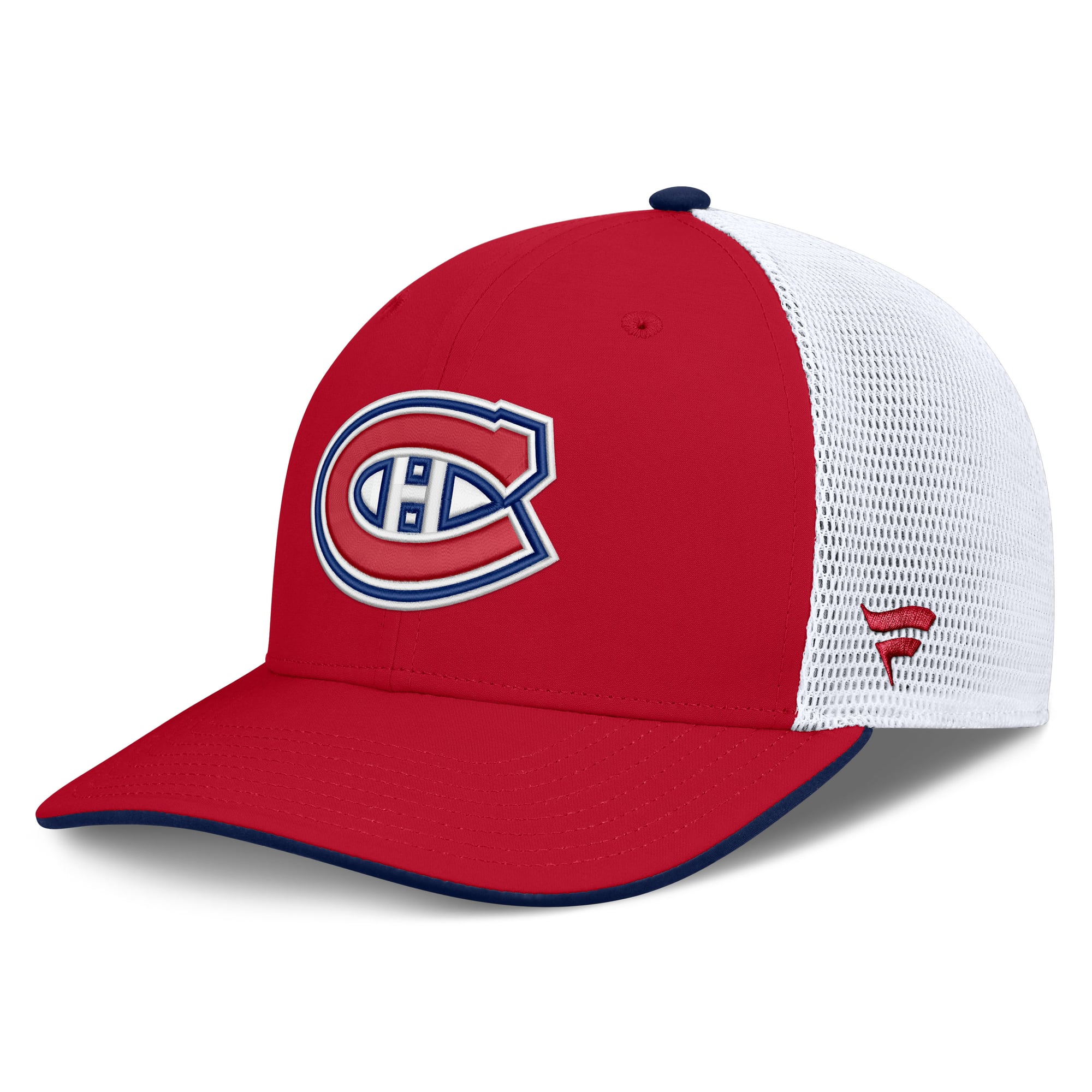 Men's Fanatics Red/White Montreal Canadiens Authentic Pro Rink Mid-Crown Adjustable Trucker Hat