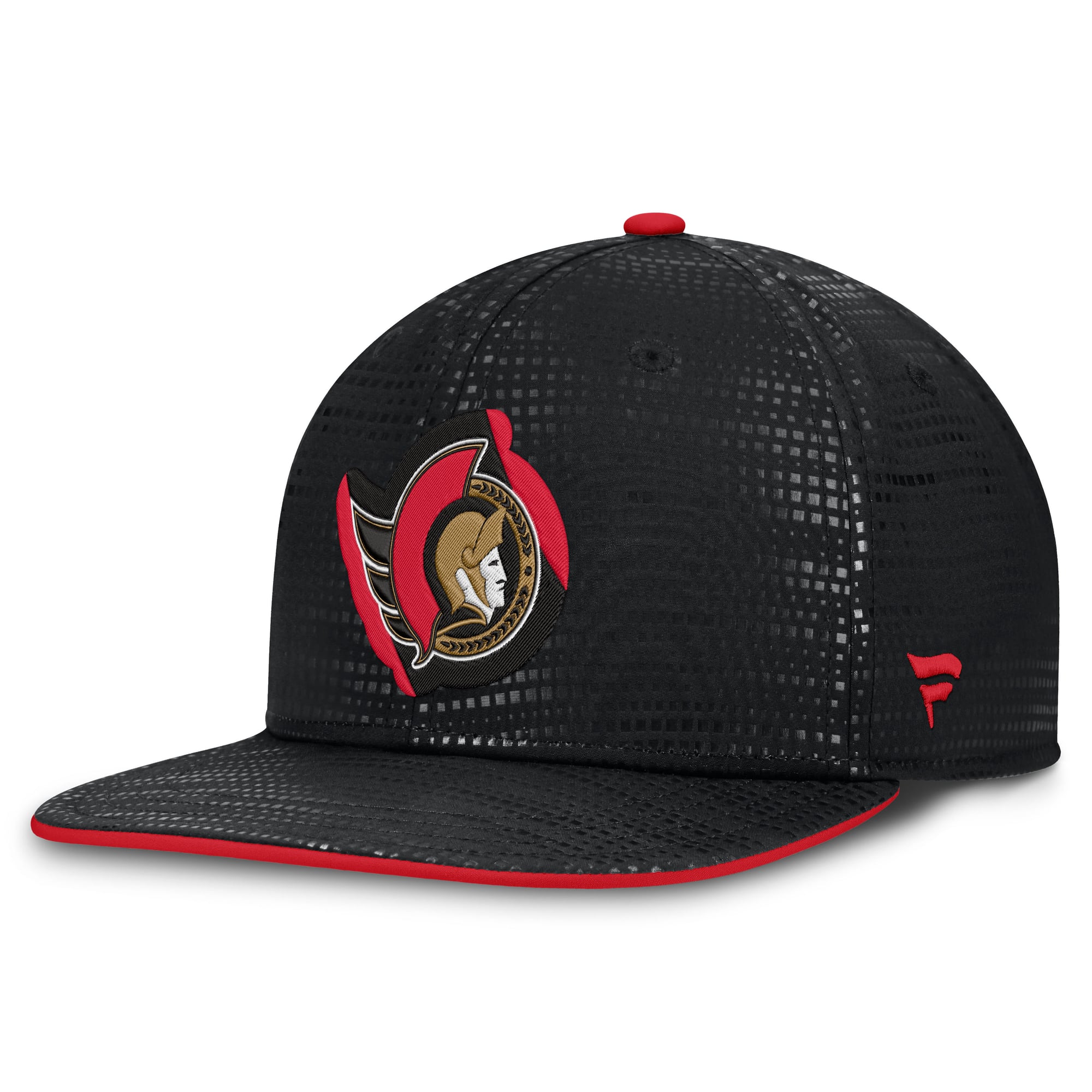Men's Fanatics Black Ottawa Senators Authentic Pro Rink Square Visor Snapback Hat