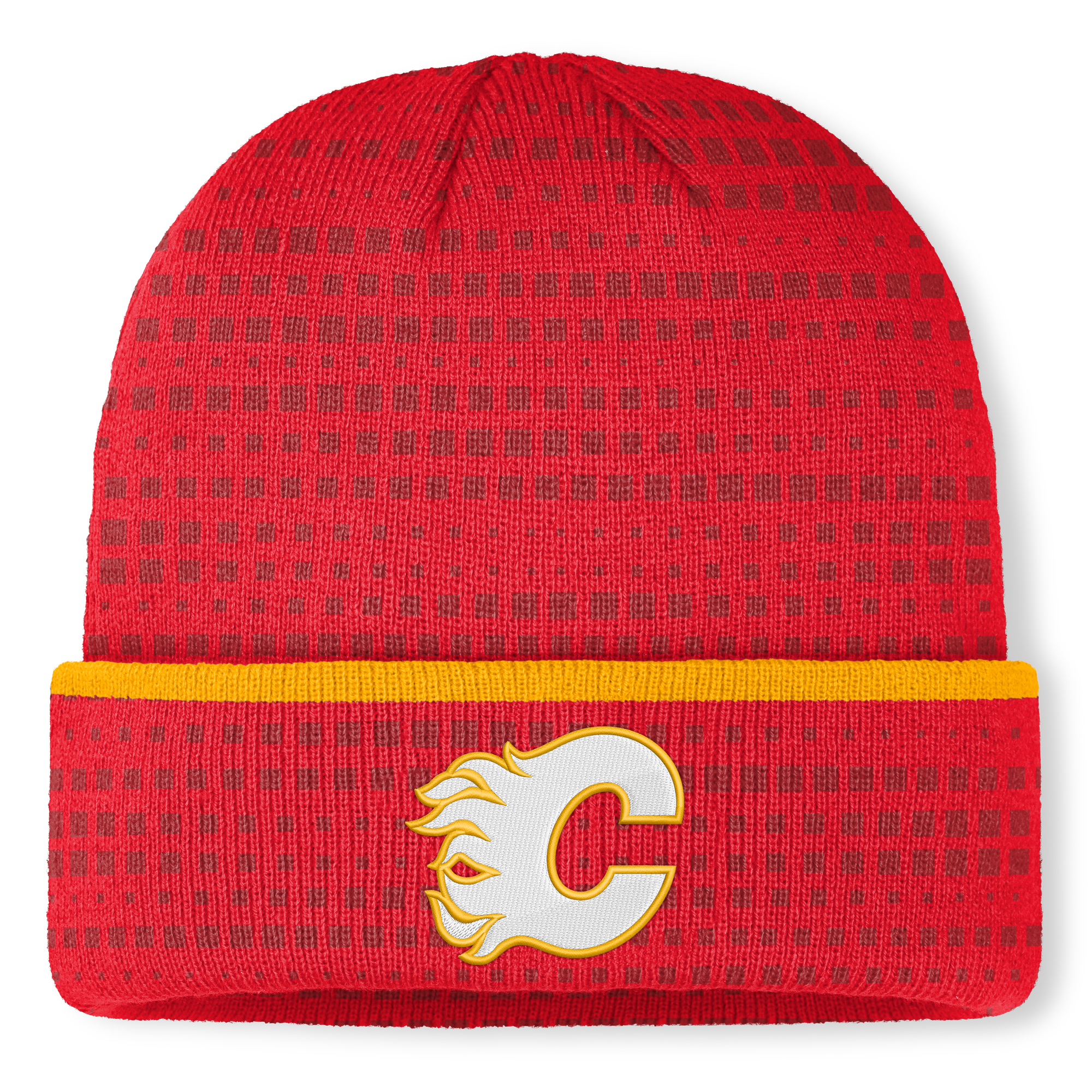 Men's Fanatics Red Calgary Flames Authentic Pro Rink Cuffed Knit Hat