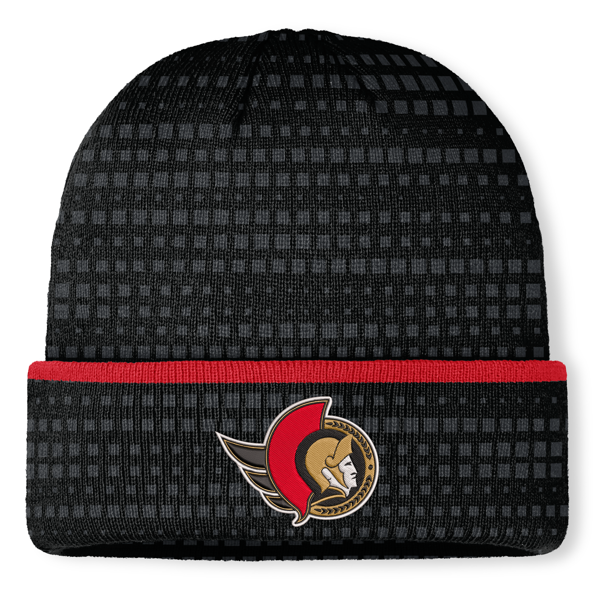 Men's Fanatics Black Ottawa Senators Authentic Pro Rink Cuffed Knit Hat