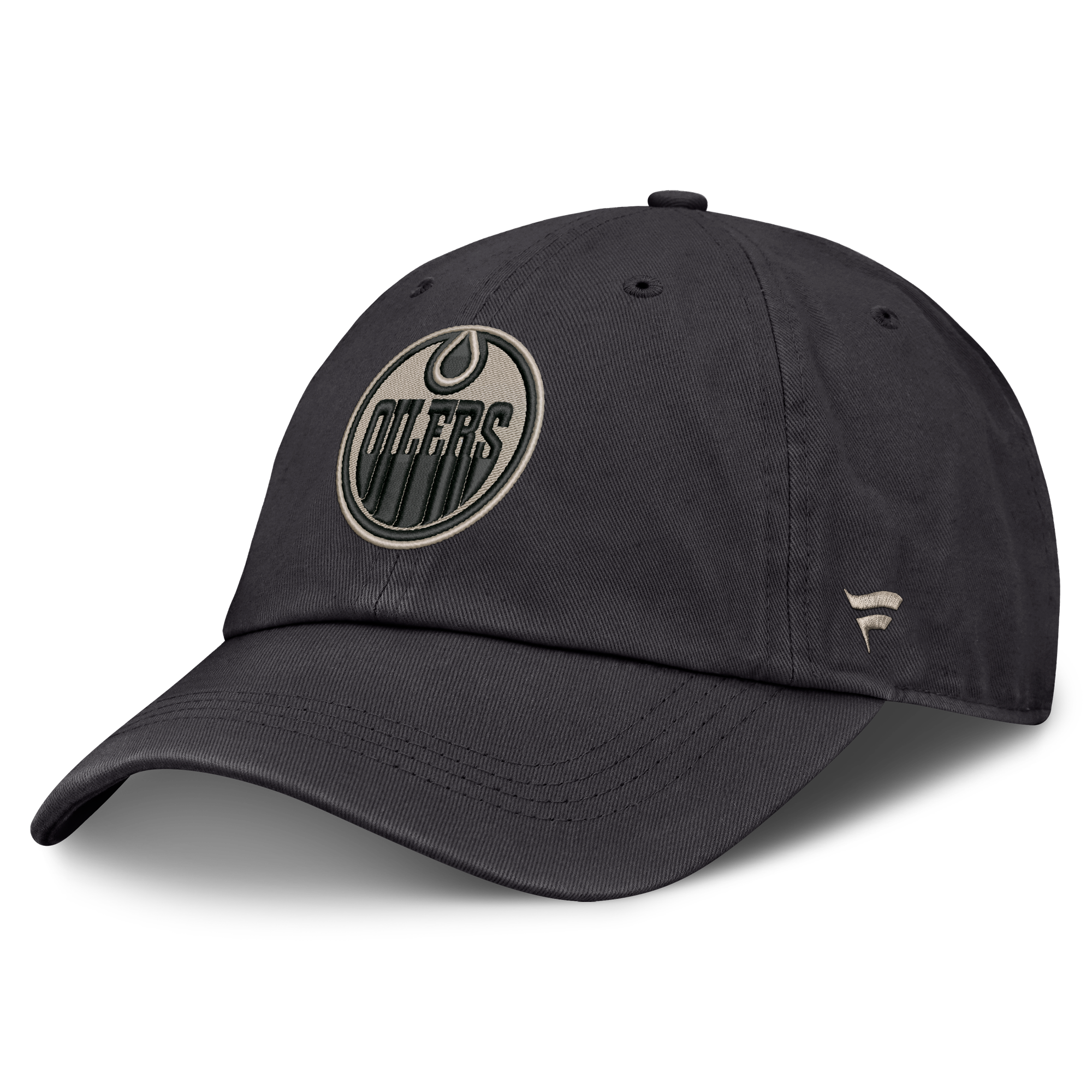 Men's Fanatics Charcoal Edmonton Oilers Authentic Pro Road Soft Wash Unstructured Adjustable Hat
