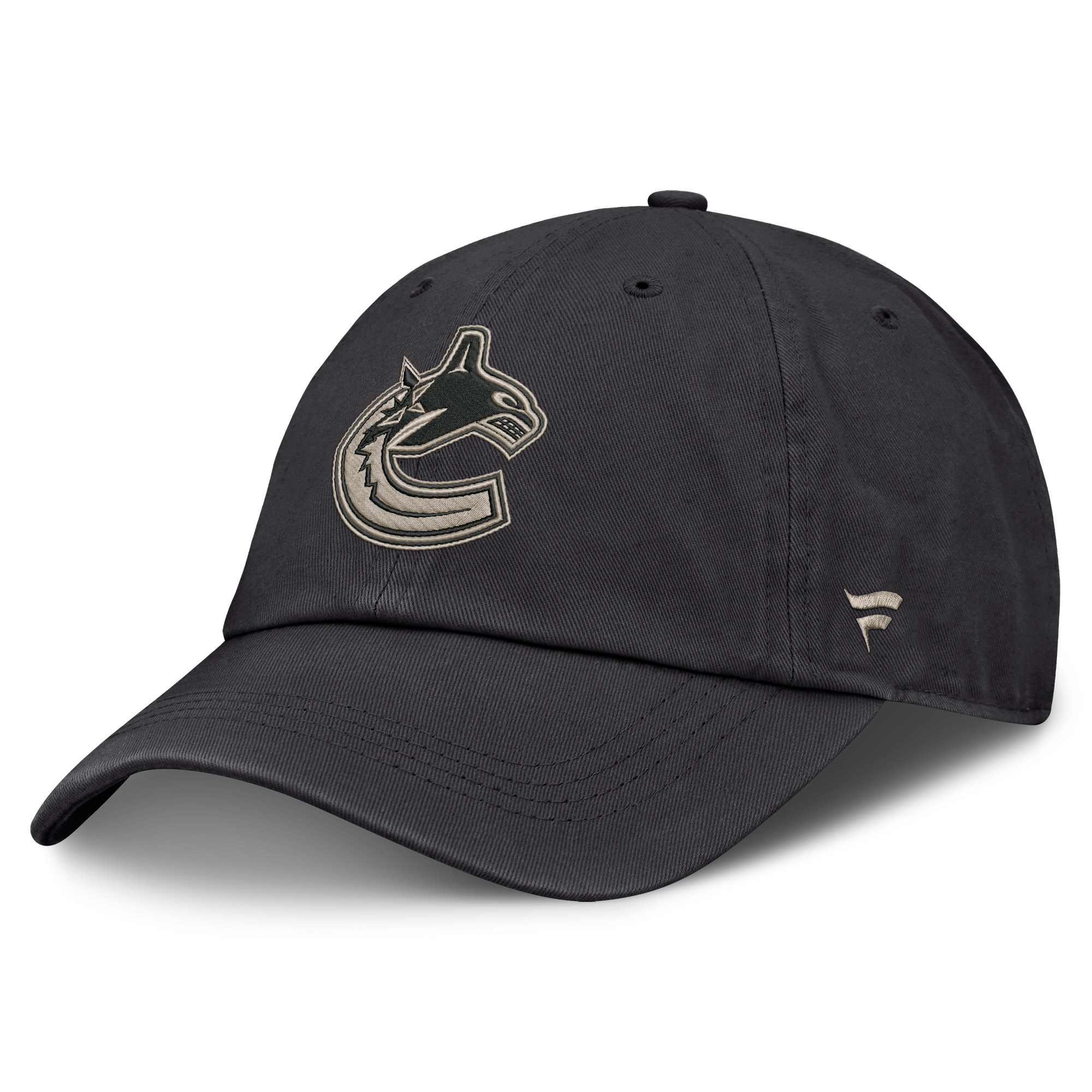 Men's Fanatics Charcoal Vancouver Canucks Authentic Pro Road Soft Wash Unstructured Adjustable Hat