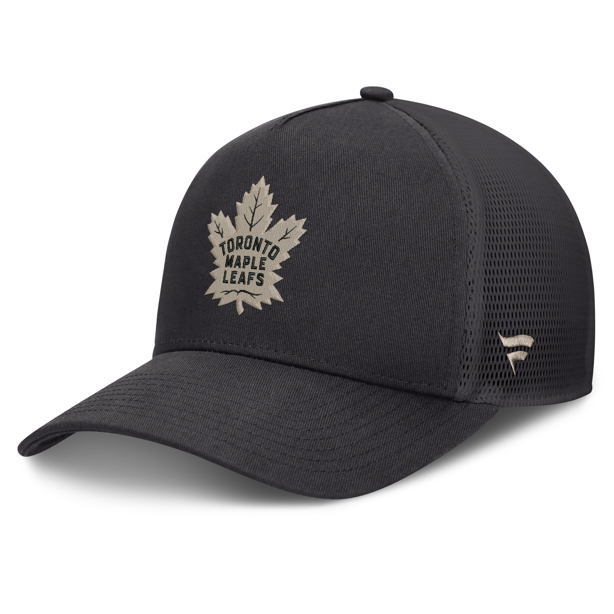Men's Fanatics Charcoal Toronto Maple Leafs Authentic Pro Road Soft Wash A-Frame Meshback Hat