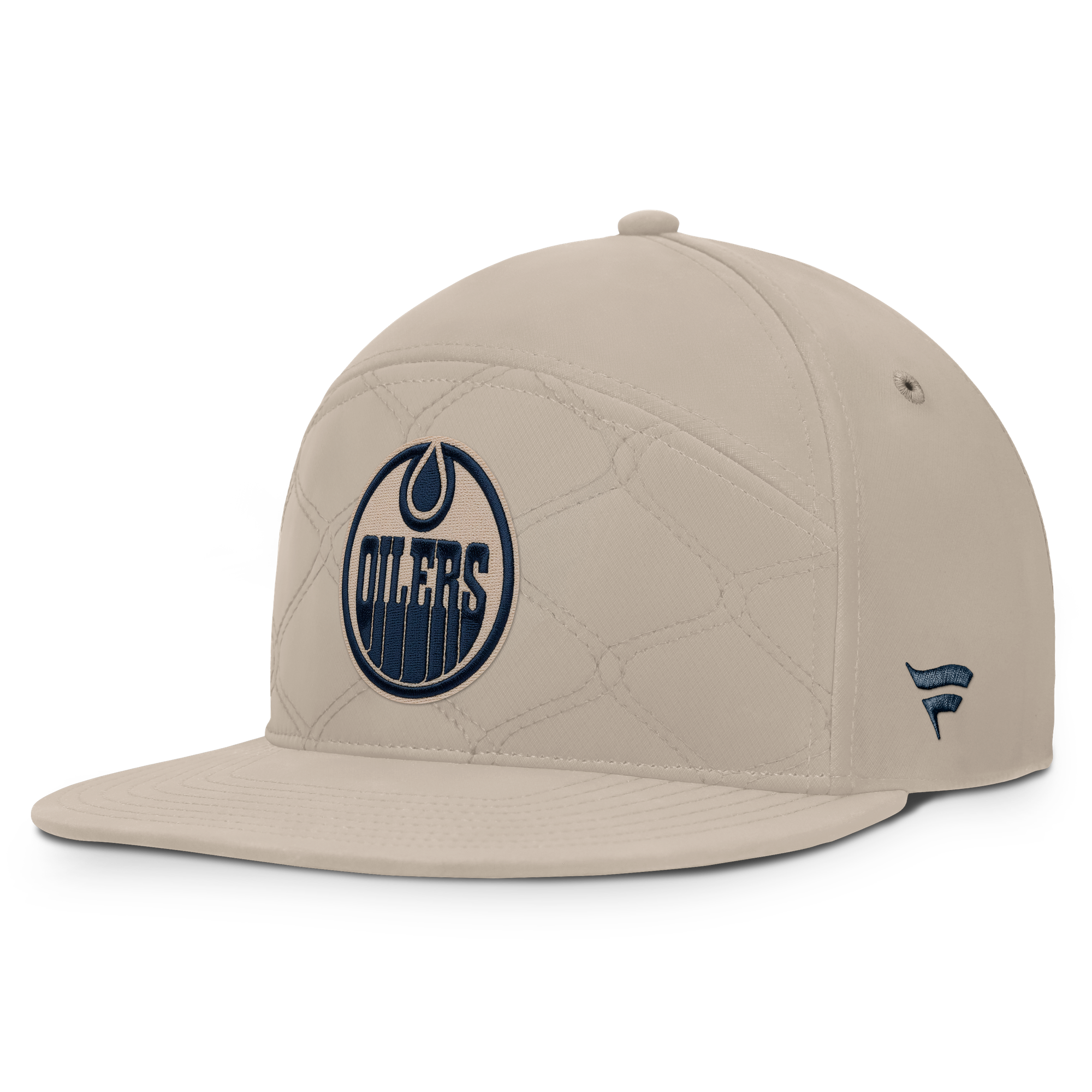 Men's Fanatics Light Beige Edmonton Oilers Authentic Pro Road Horizon Fit Snapback Hat