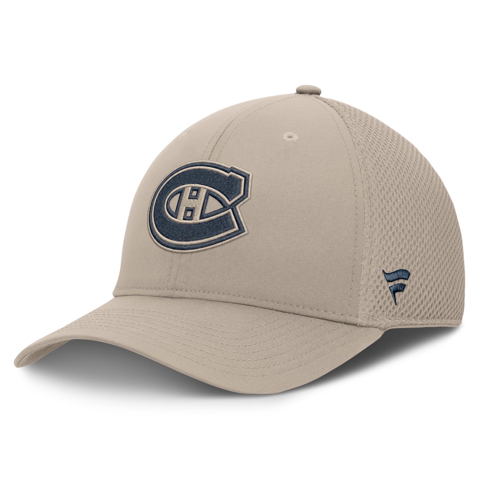 Men's Fanatics Light Beige Montreal Canadiens Authentic Pro Road Stretch Meshback Flex Hat