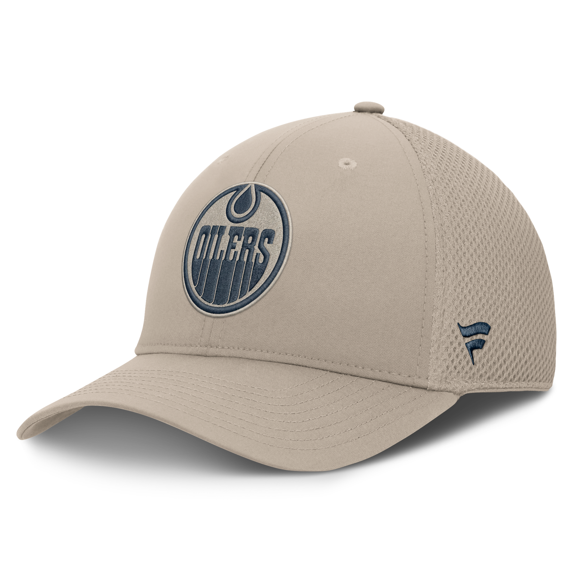 Men's Fanatics Light Beige Edmonton Oilers Authentic Pro Road Meshback Stretch Hat