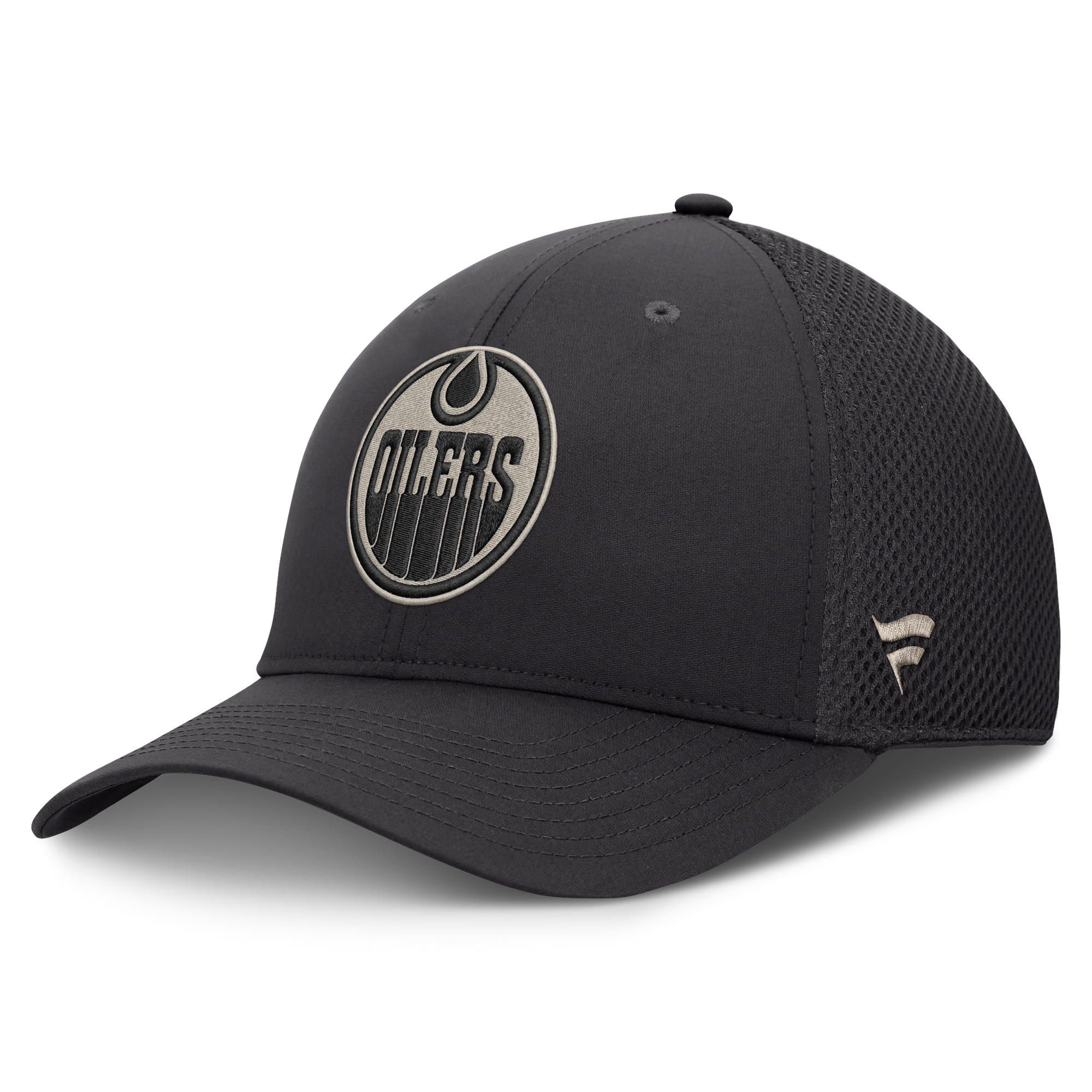 Men's Fanatics Charcoal Edmonton Oilers Authentic Pro Road Meshback Stretch Hat