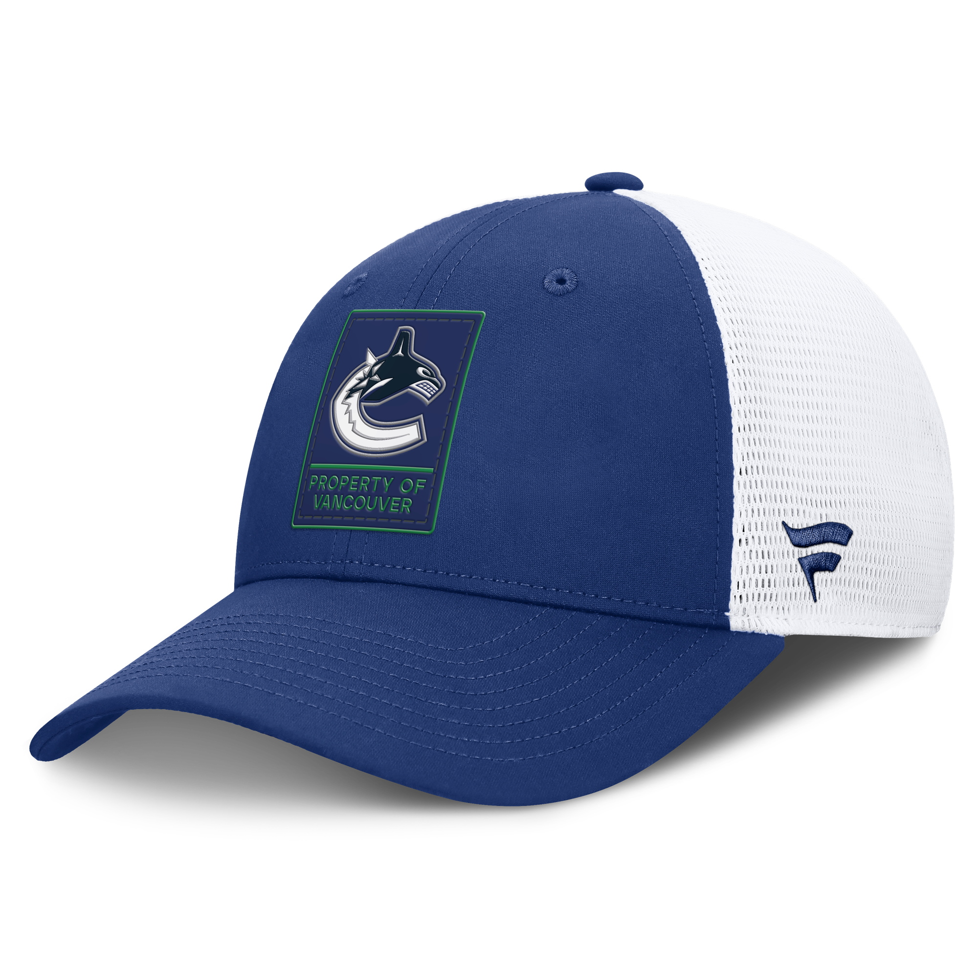 Men's Fanatics Blue Vancouver Canucks Authentic Pro Train Adjustable Meshback Hat