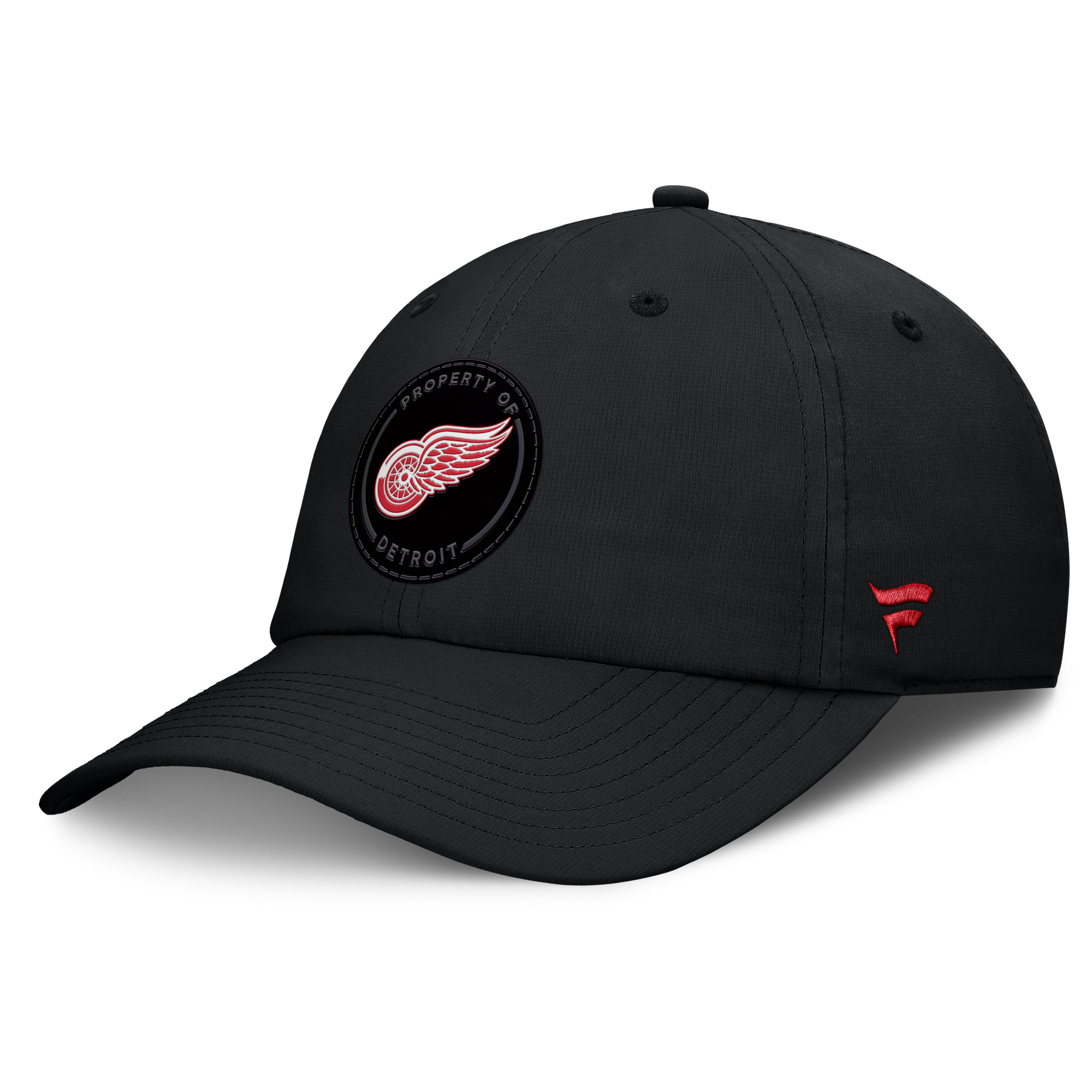 Men's Fanatics Black Detroit Red Wings Authentic Pro Train Unstructured Adjustable Hat