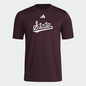 Men's adidas  Maroon Mississippi State Bulldogs 2026 Locker Logo Pre-Game T-Shirt