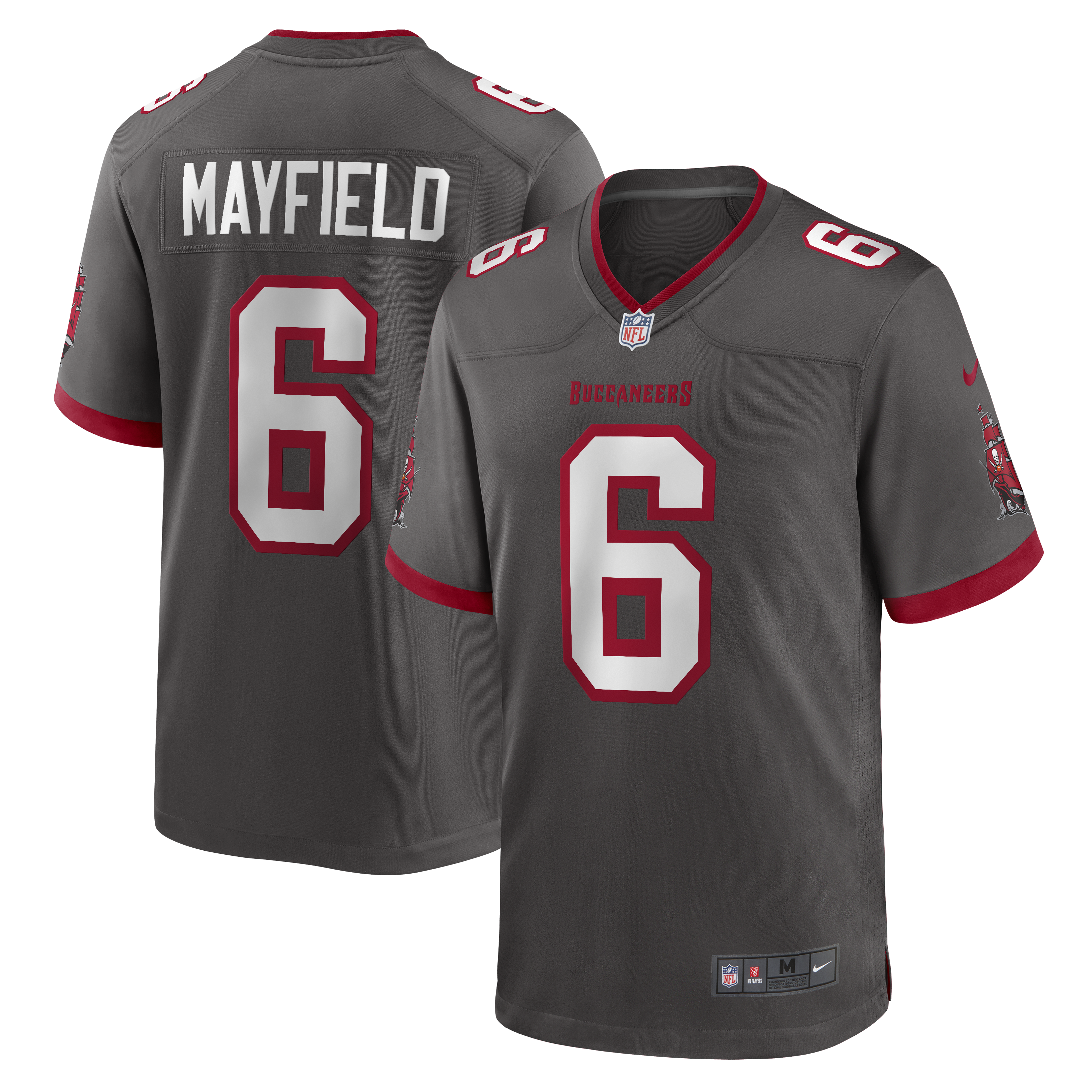 Men's Nike Baker Mayfield Pewter Tampa Bay Buccaneers Alternate Game Player Jersey